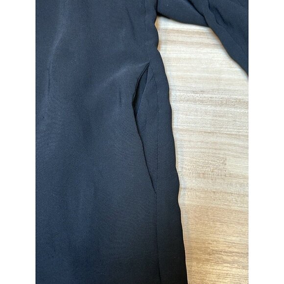 T Tahari Jacket Womens 2X Black Open Front Roll Tab Sleeve Side Laces Pockets - Picture 8 of 12